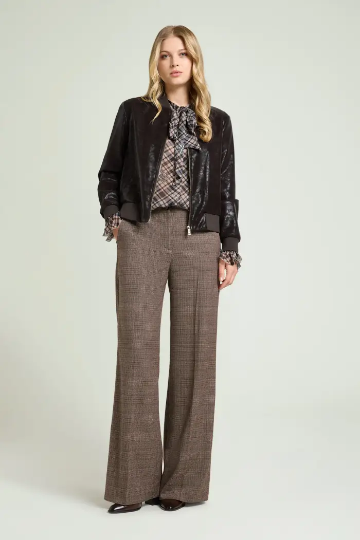 Luisa Viola PANTALONI WIDE LEG IN GALLES Donna