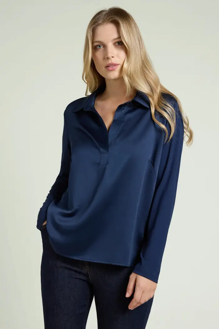 Luisa Viola POLO IN RASO E JERSEY Donna