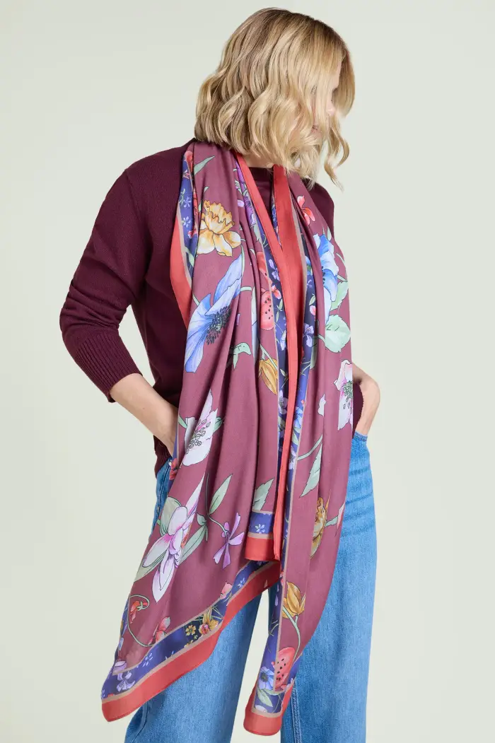 Luisa Viola SCIARPA-FOULARD CON STAMPA FLOREALE Donna