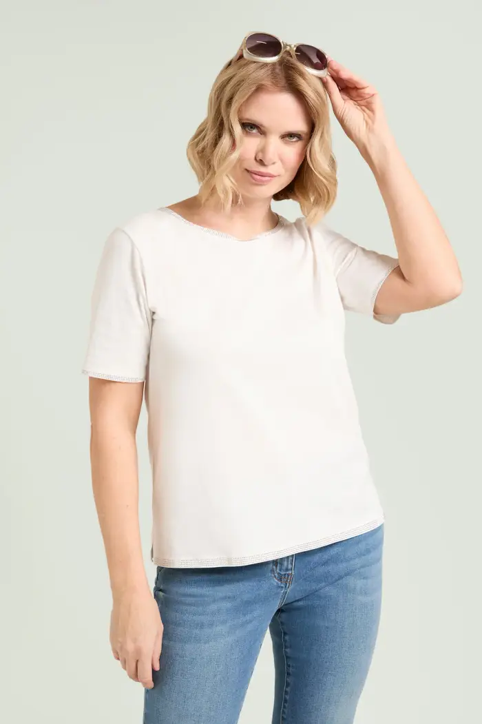 Luisa Viola T-SHIRT CON PUNTI LUCE Donna