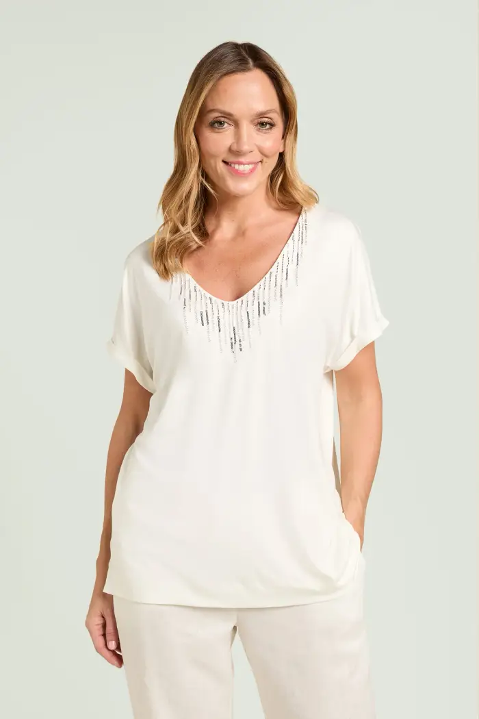 Luisa Viola T-SHIRT RICAMATA Donna