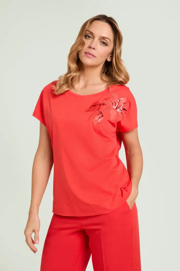 Luisa Viola T-SHIRT RICAMATA Donna