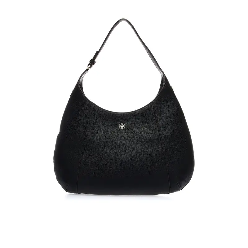 LUMBERJACK Hobo bag nera con logo esterno