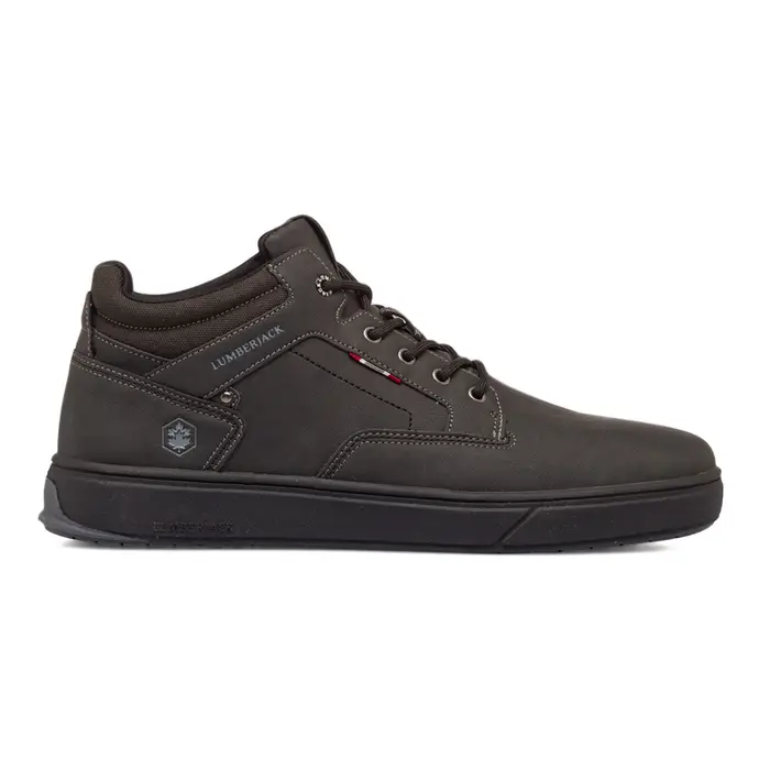 LUMBERJACK Sneakers grigio scuro da uomo con lacci e dettagli logo
