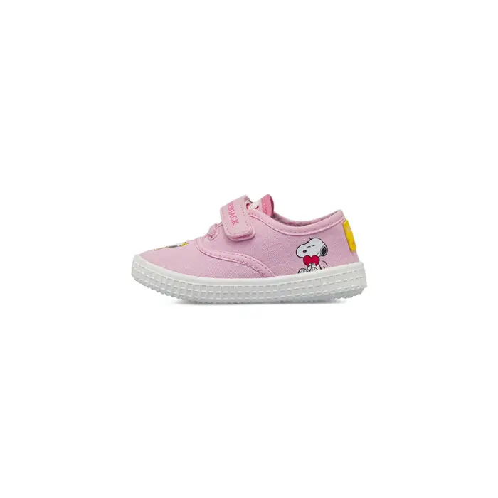 Sneakers rosa Lumberjack in tela da bambina con cartoon Snoopy