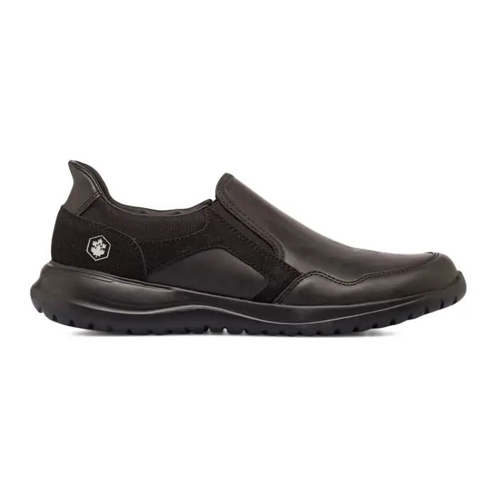 LUMBERJACK Sneakers slip-on nere da uomo con inserti effetto scamosciato