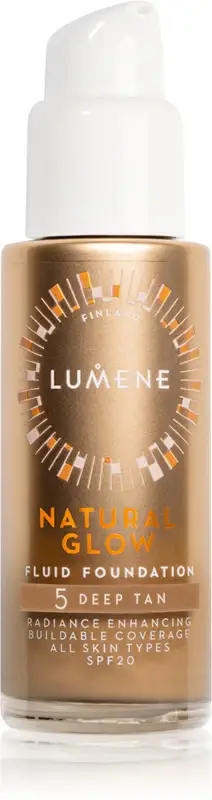 Lumene Natural Glow fondotinta illuminante per un look naturale SPF 20 colore 5 Deep Tan 30 ml