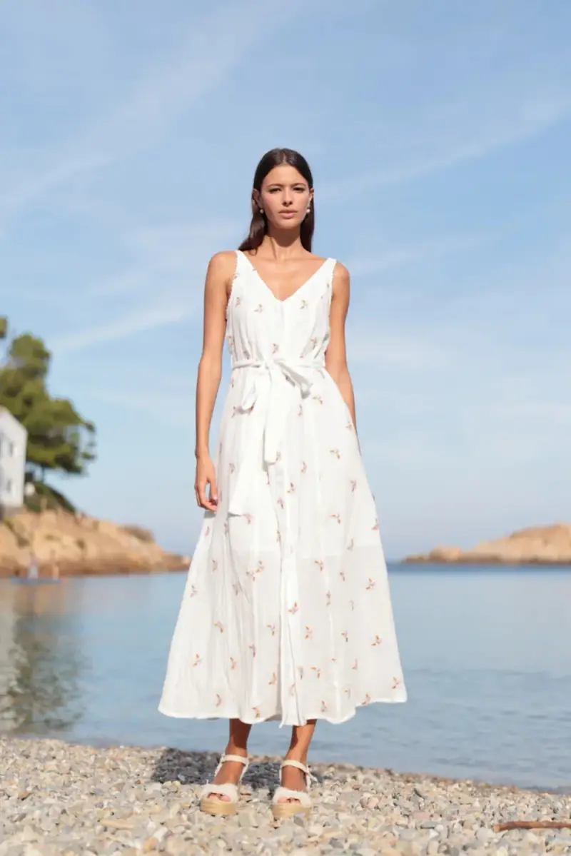 Luna LLena ABITO LUNGO SMANICATO | Colore Neutro