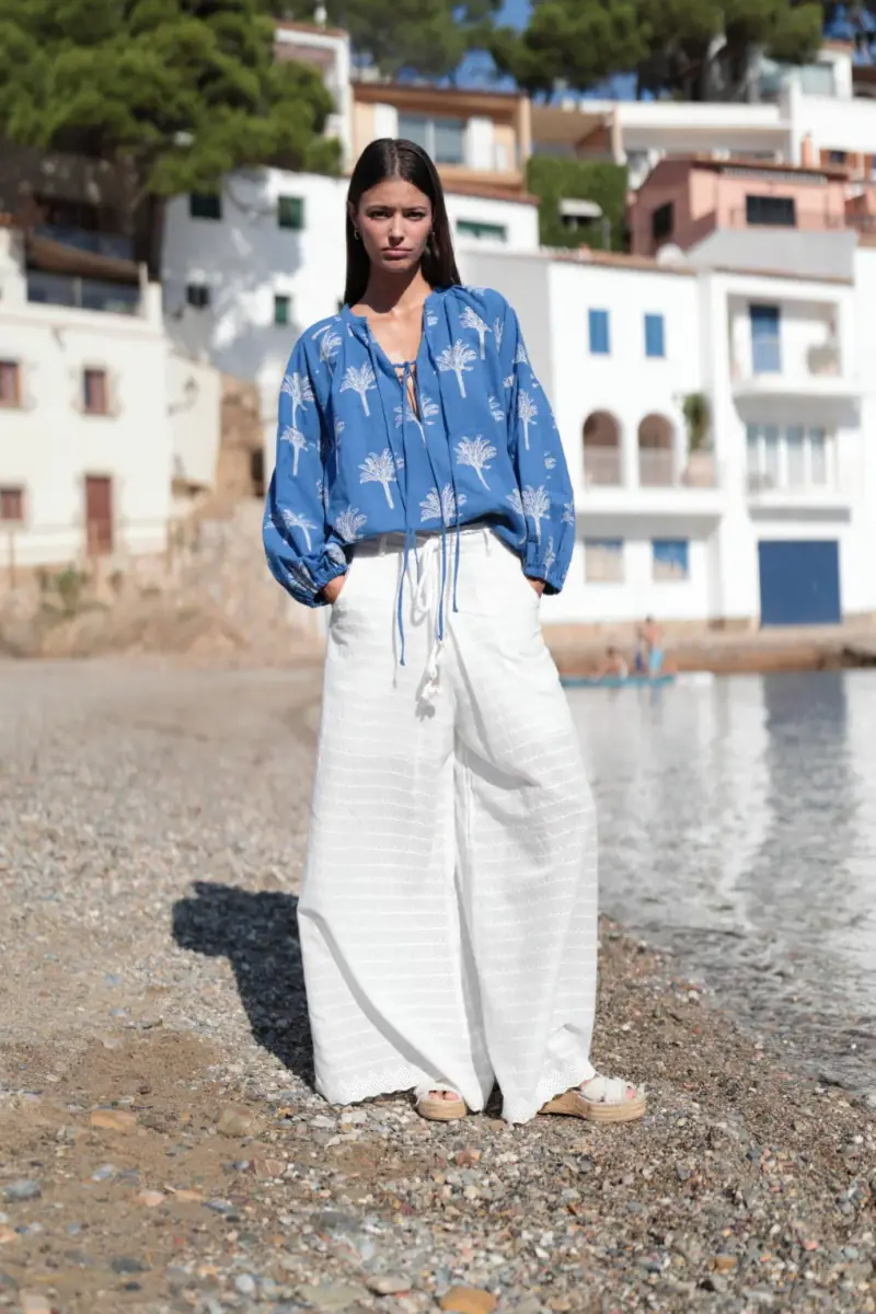 Luna LLena PANTALONE IN PIZZO SANGALLO | Colore Bianco