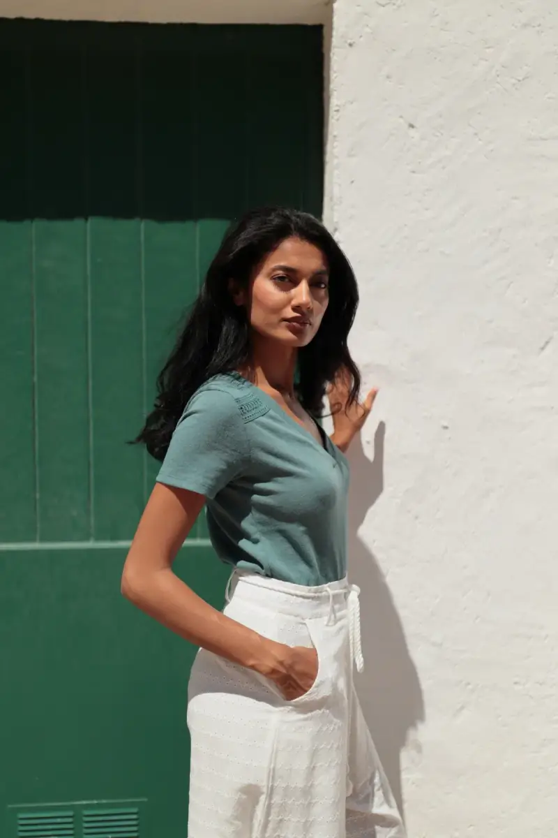 Luna LLena T-SHIRT CON MERLETTI | Colore Verde