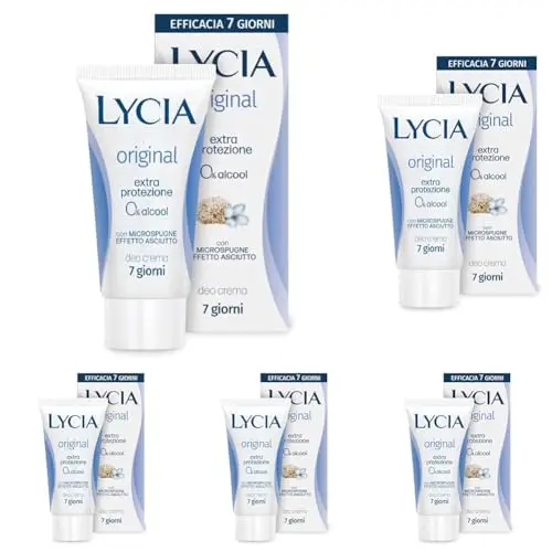 Lycia Original Deodorante in crema, Extra Protezione per 7 giorni, Senza Alcool, Effetto Asciutto e Vellutato, con