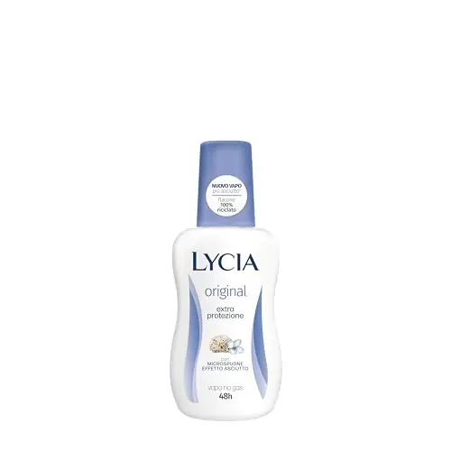 Lycia Pure Talc Deodorante Vapo No Gas con Antibatterico e Fragranza al Profumo di Talco e Fiori di Cotone, Efficacia