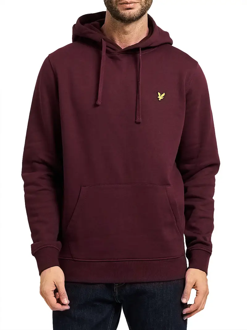 Lyle & Scott Felpe con cappuccio ML1139V BRUSHED BACK HOODIE-Z562 BURGUNDY Rosso