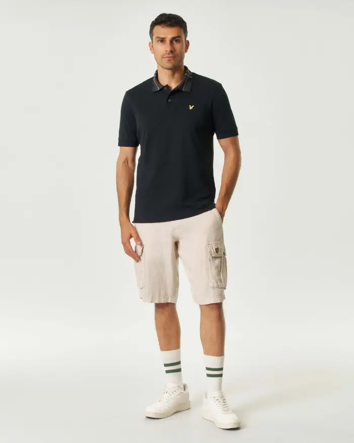 Lyle & Scott Bermuda cargo beige in puro lino