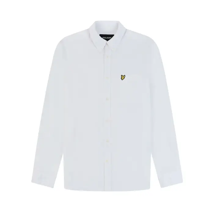 Camicia a maniche lunghe con bottoni in lino e cotone Lyle & Scott