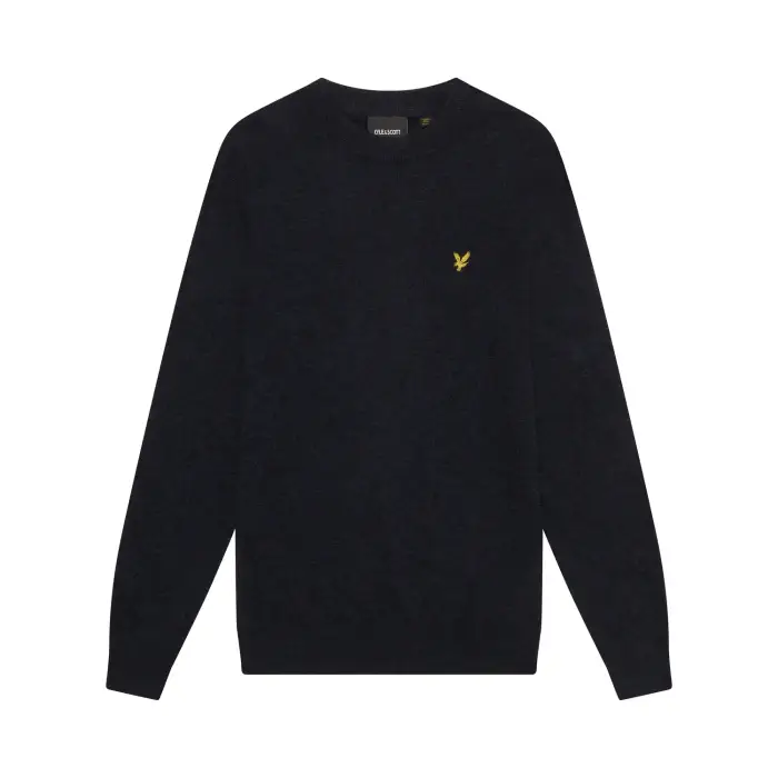 Lyle & Scott Maglione in lana d agnello con collo tondo Blend Bleu