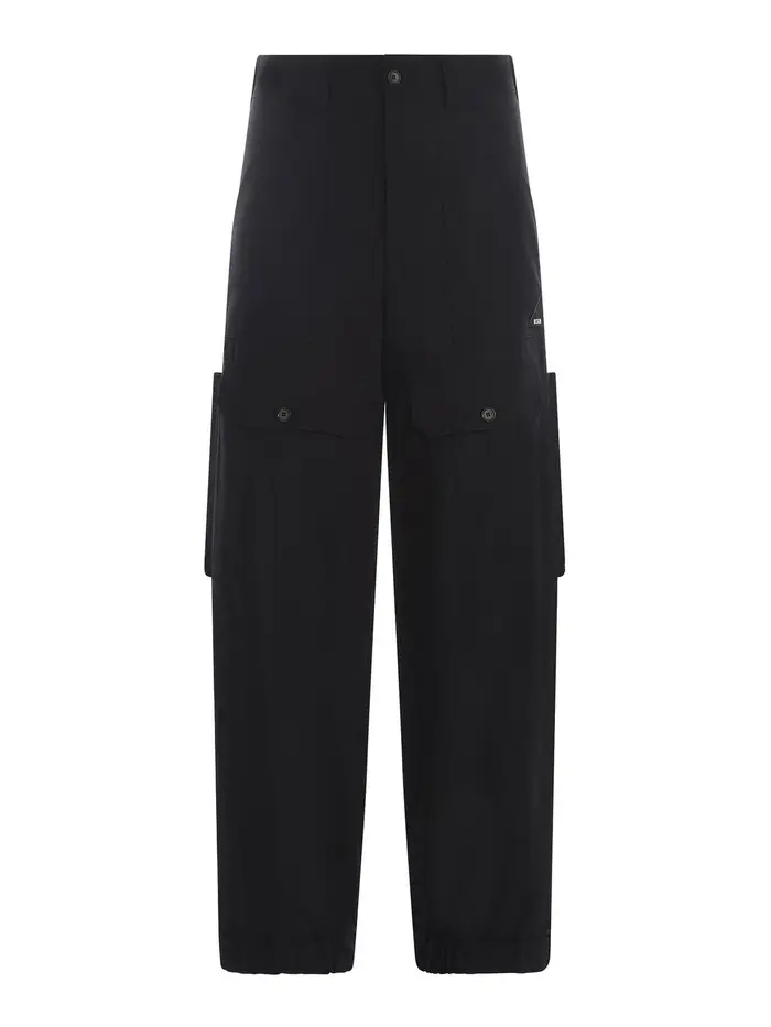 M S G M Pantaloni In Fresco Lana Nero