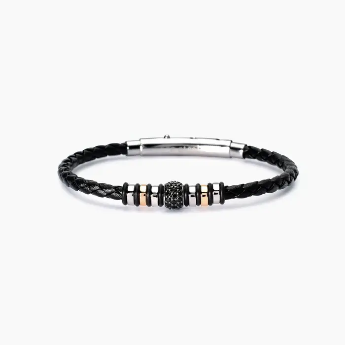 MABINA Bracciale Argento 925 Lab Leather