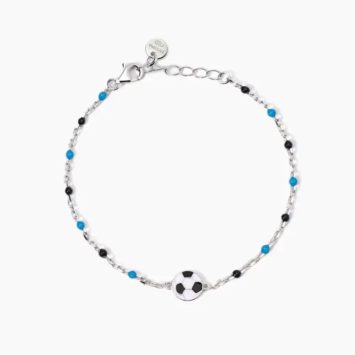 MABINA Bracciale Con Pallone E Inserti Azzurri E Neri W Il Football
