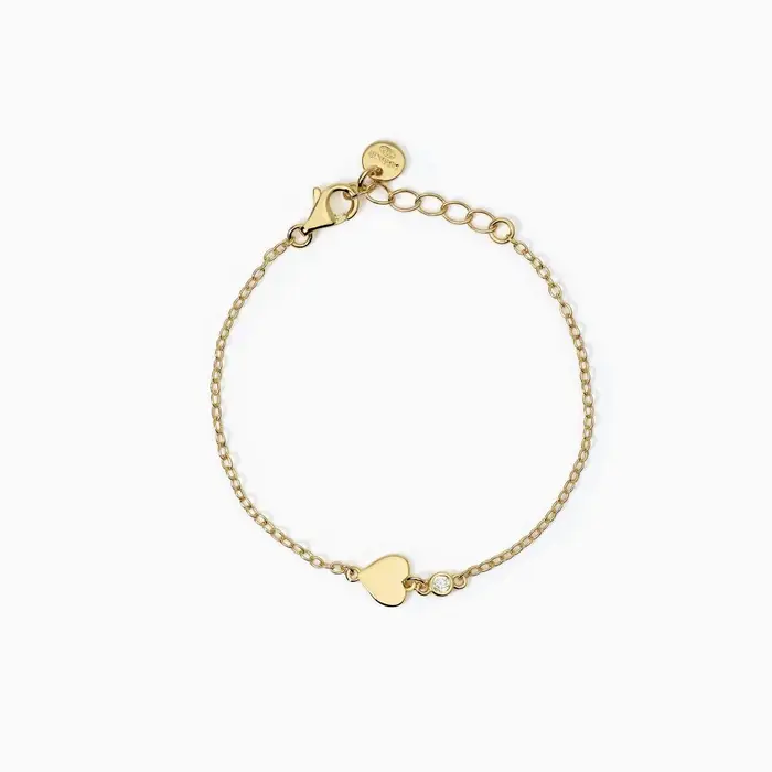 MABINA Bracciale Da Bambina Con Cuore E Zircone
