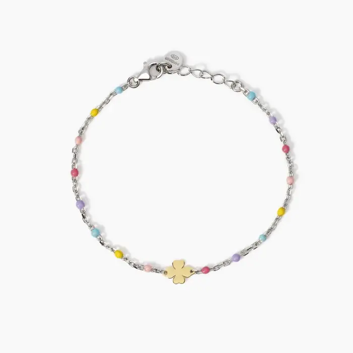 Bracciale Multicolor Con Quadrifoglio Oro 9K Mabina