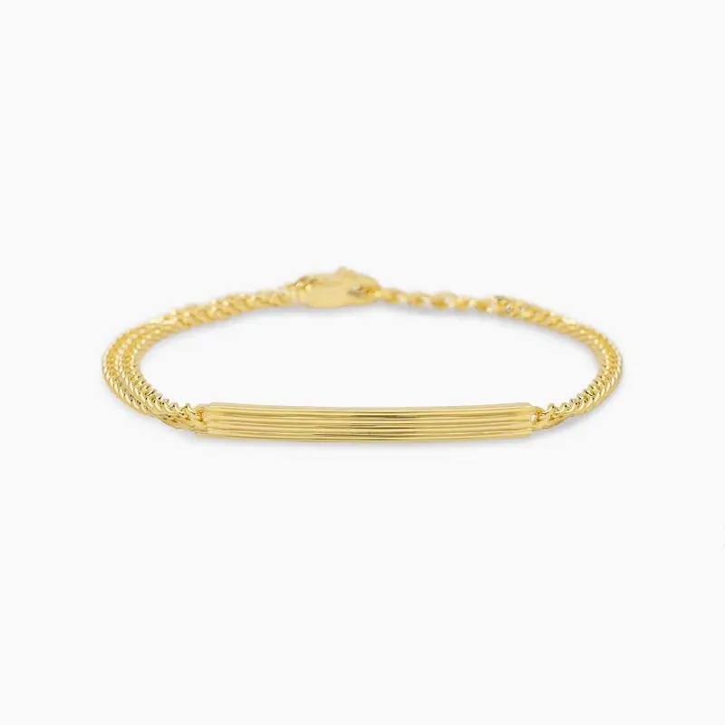 Mabina Gioielli Bracciale Da Uomo In Argento Dorato Con Piastra Centrale Johnny