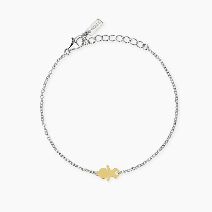 Bracciale In Argento E Bimbo In Oro 9k Pretty Boy