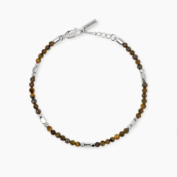 Mabina Gioielli Bracciale In Argento E Malachite Sintetica Da Uomo Geo