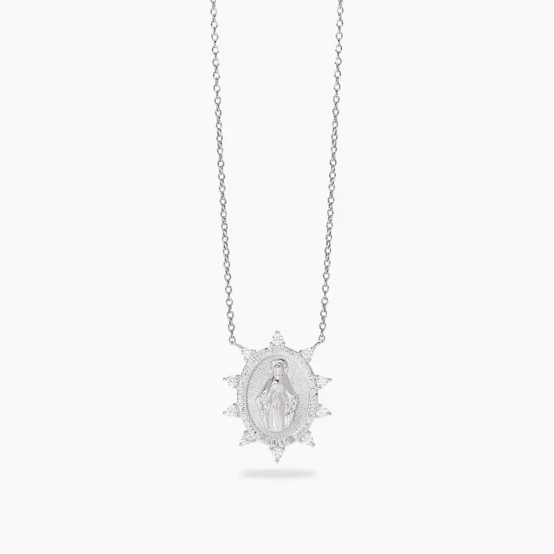 Mabina Gioielli Girocollo In Argento Con Ciondolo Madonnina Proteggimi