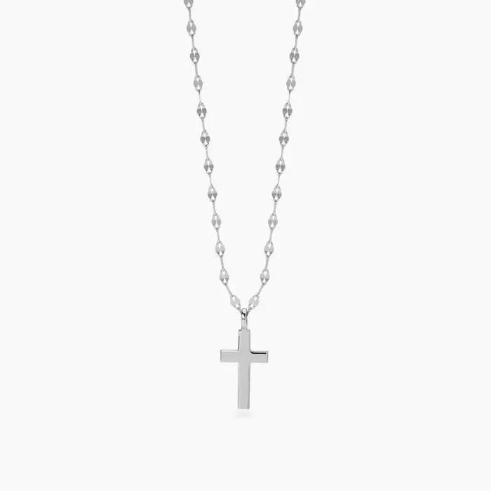 Mabina Gioielli Girocollo In Argento Placcato Oro Con Croce Credi In Me