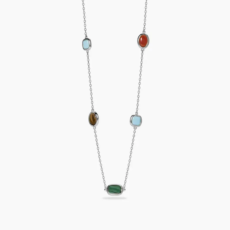 Mabina Gioielli Girocollo In Argento Con Pietre Multicolor Giulietta