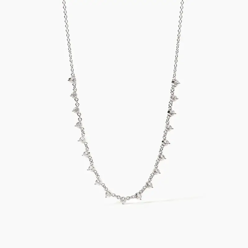 Mabina Gioielli Girocollo In Argento Con Zirconi Punti Luce Long Night