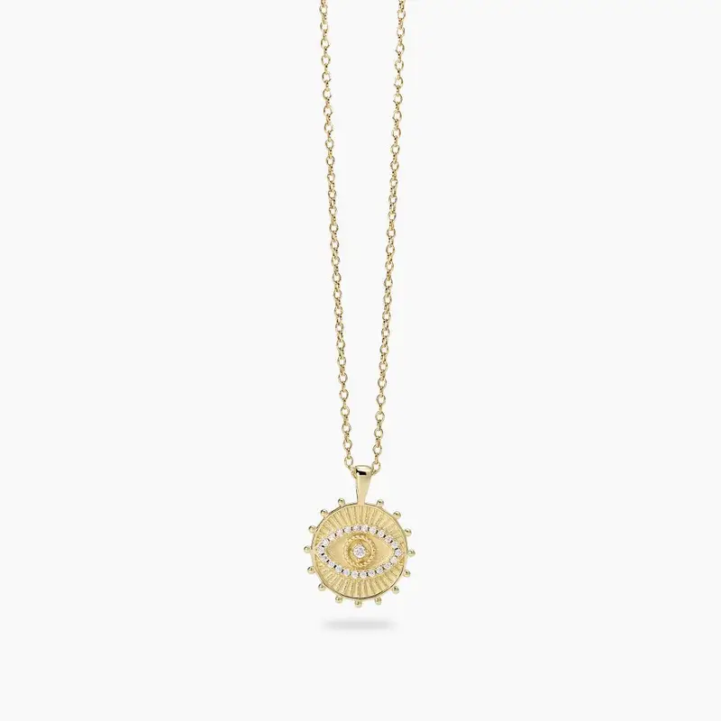 Mabina Gioielli Girocollo In Argento Dorato Con Ciondolo Occhio Look At Me