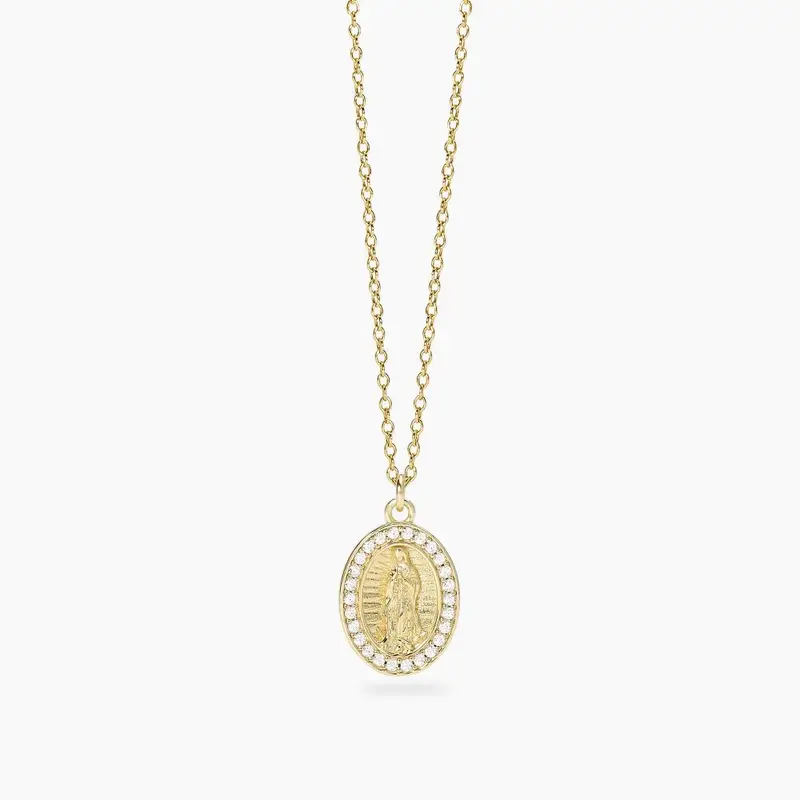 Mabina Gioielli Girocollo In Argento Dorato Con Pendente Madonnina Lady Madonna