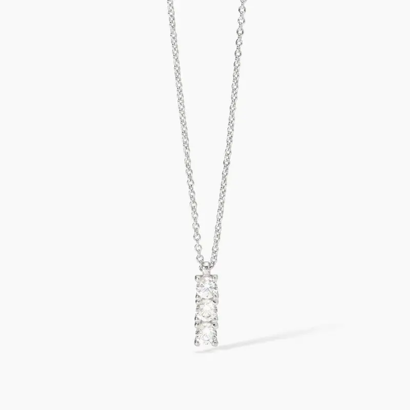 Mabina Gioielli Girocollo In Argento Rodiato Con Catena Forzatina E Zirconi Bianchi Trilogy