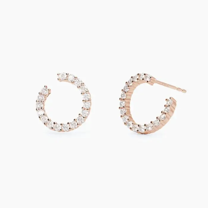 MABINA Orecchini In Argento 925 Rosa Con Zirconi