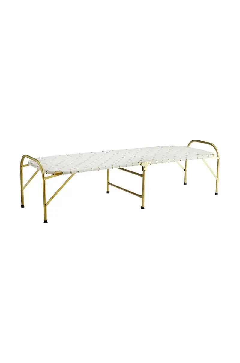 Madam Stoltz Lettino Pieghevole Multicolore in Materiale Liscio