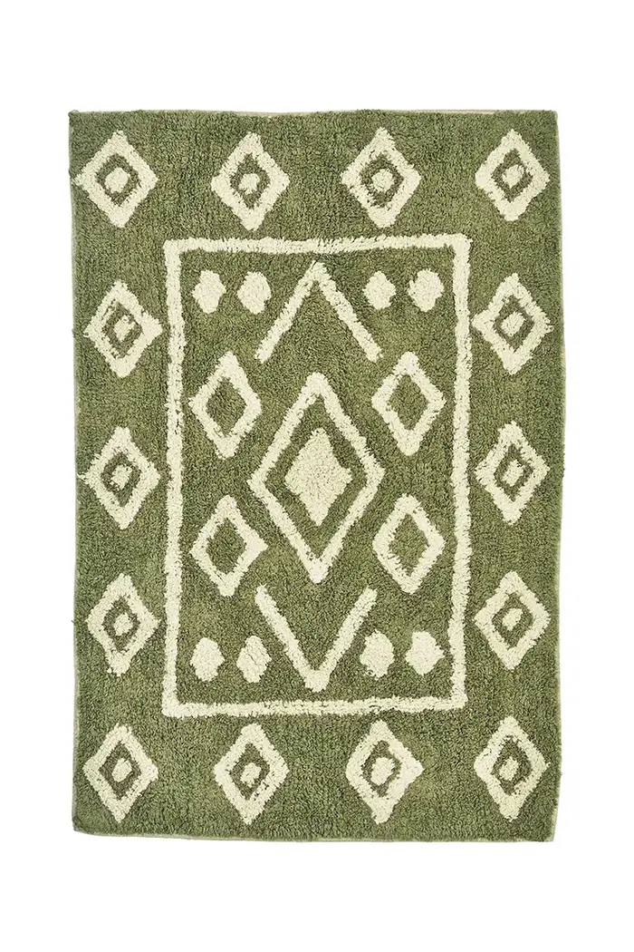 tappeto da bagno in cotone 60 x 90 cm Verde