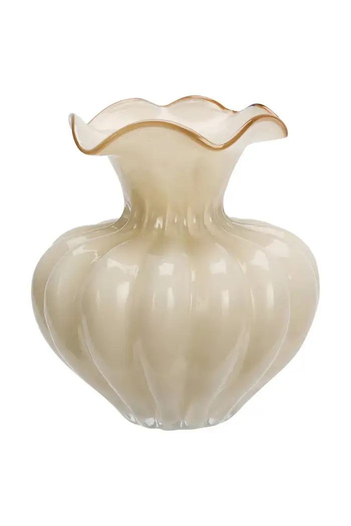 vaso decorativo in vetro colorato 23 x 24 cm Beige