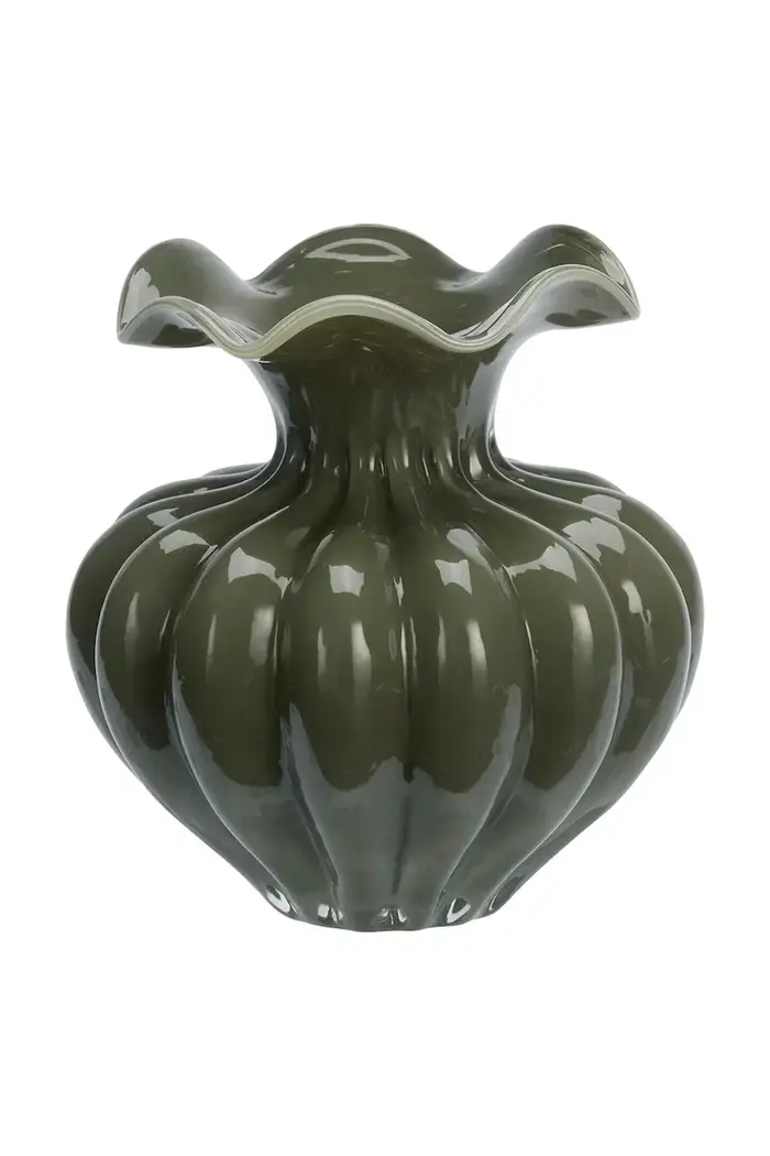 vaso decorativo in vetro opaco 23 x 24 cm Verde