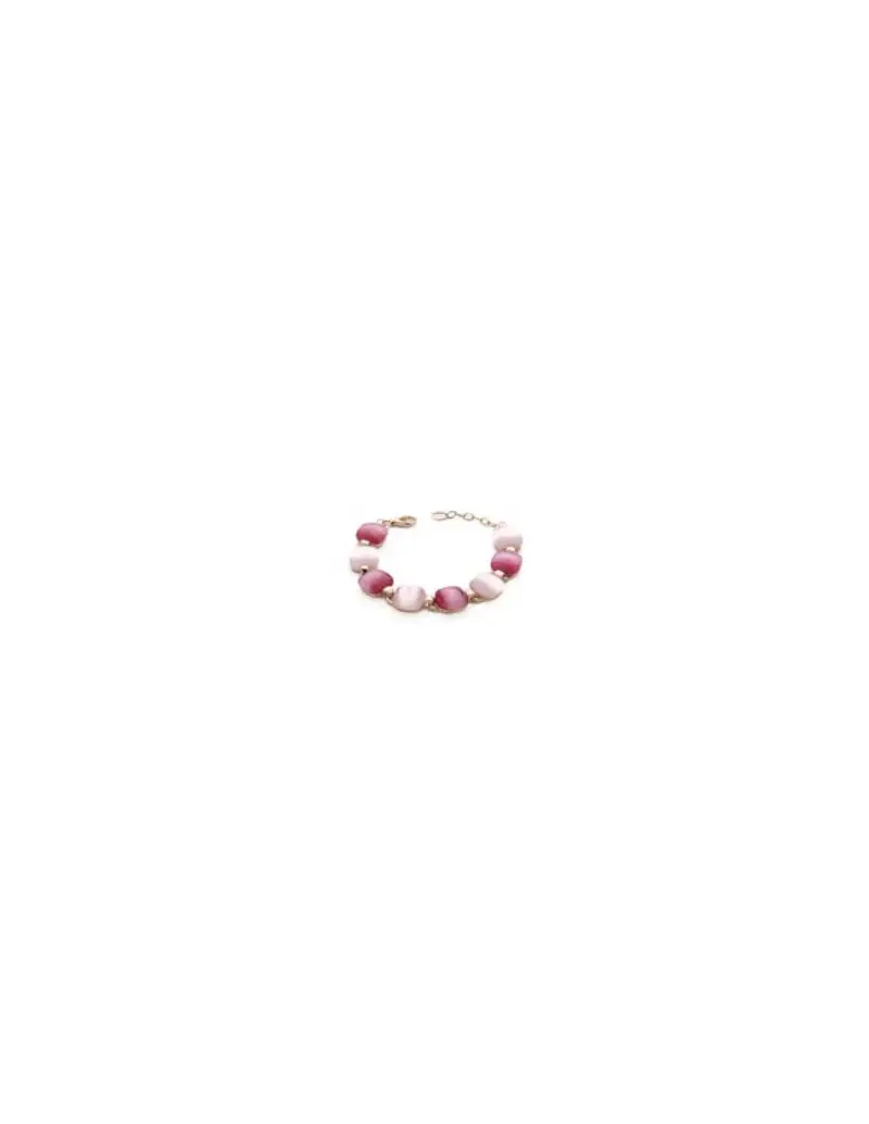 Madì Bracciale Laguna in argento 925 placcato oro rosa con quarzo idrotermale rosso e rosa F_3926900