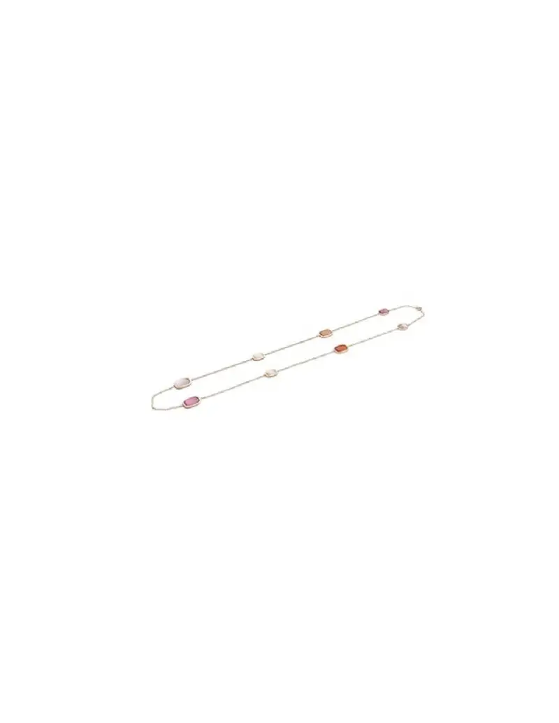 Madì Collana lunga Laguna in argento 925 placcato oro rosa con quarzo idrotermale avorio rosso e rosa F_3928000