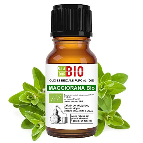 Laborbio Maggiorana Bio Olio essenziale 100% Puro 5 ml - Uso interno Terapeutico Alimentare Diffusori Aromaterapia Cosmetica