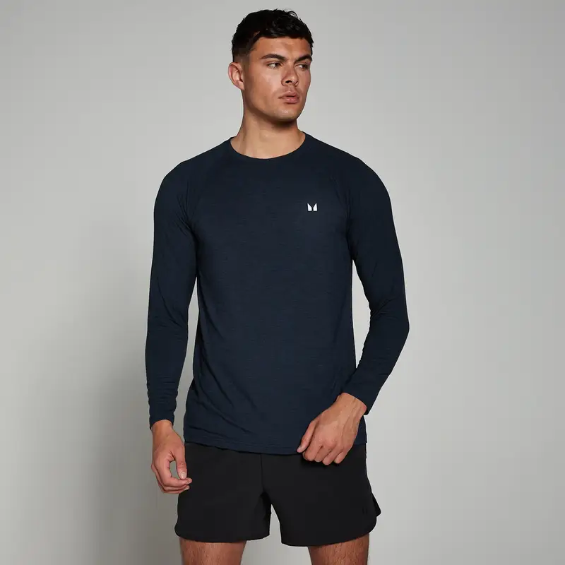 MP Maglia a maniche lunghe Performance da uomo - Blu navy mélange