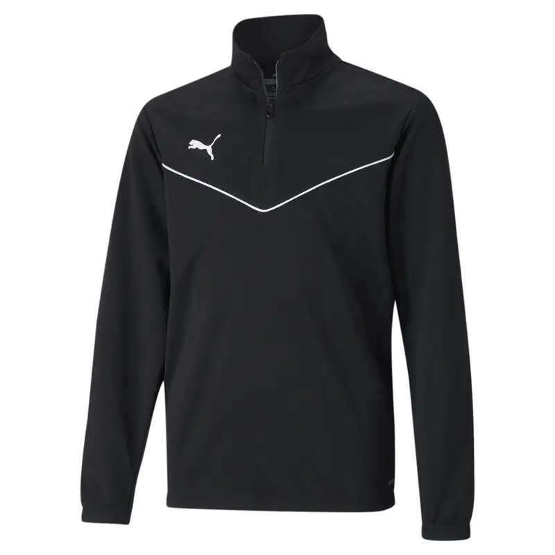 Maglia da calcio a maniche lunghe con mezza zip teamRISE Youth PUMA Black White | Puma