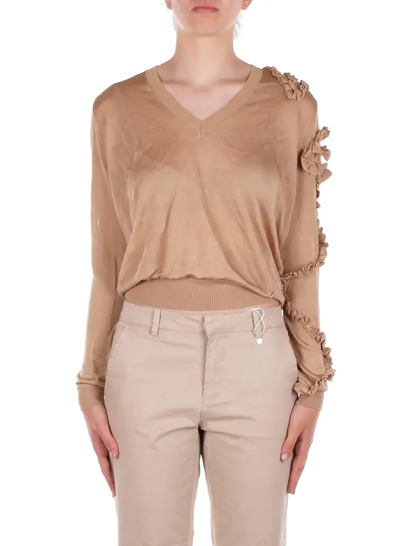 LIU JO Maglia Donna Caramello Ecs maglia chiusa
