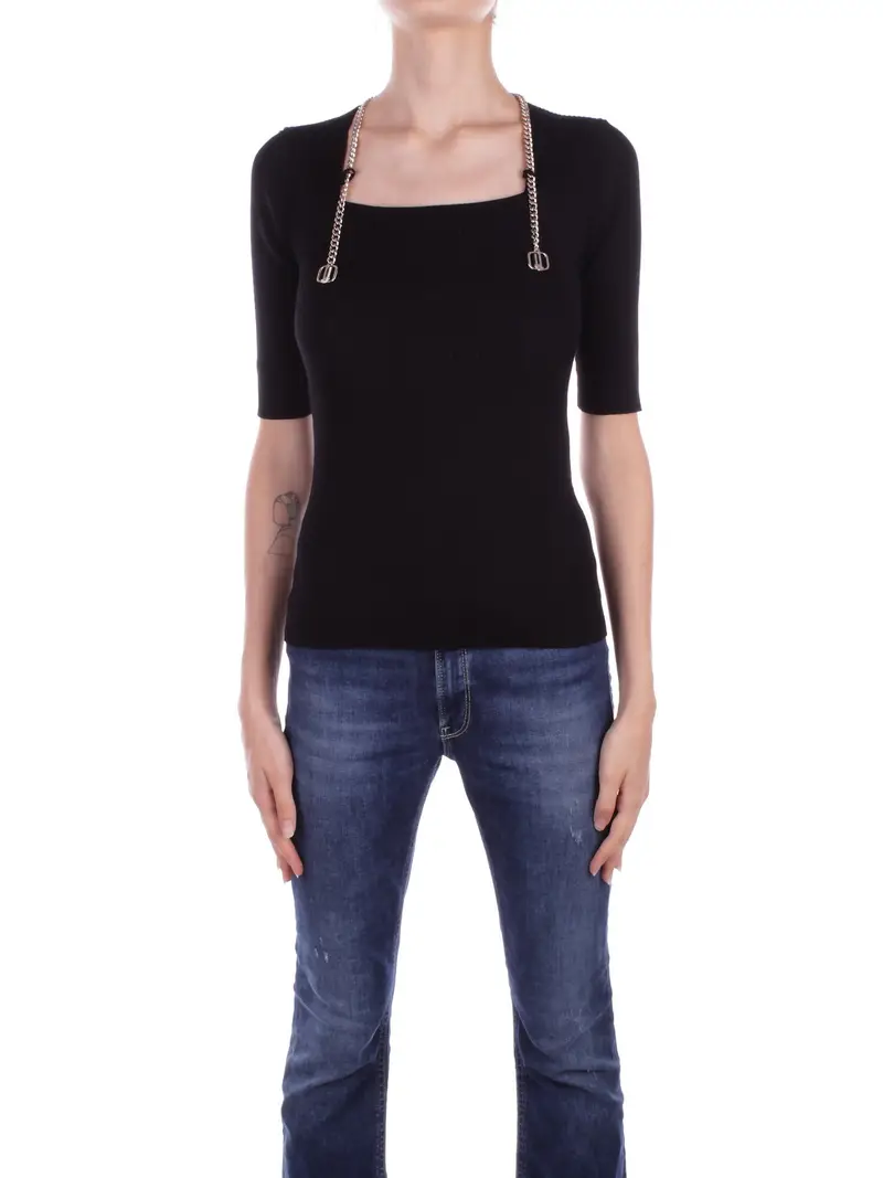 LIU JO Maglia Donna Nero Maglia chiusa man. gomito