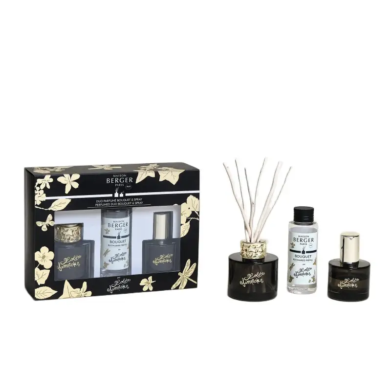 Maison Berger Paris Bouquet Parfumé LOLITA LEMPICKA - Duo Mini Bouquet e Spray Noir - Diffusore di Profumo