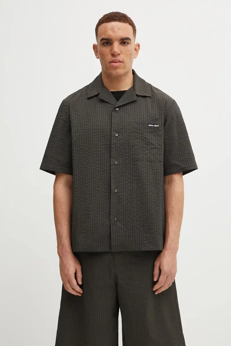 Maison Kitsuné camicia Resort uomo colore verde OM00421WC5032