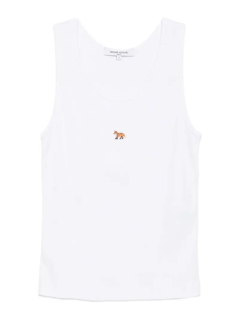 Maison Kitsuné Canotta in cotone Baby Fox Bianco